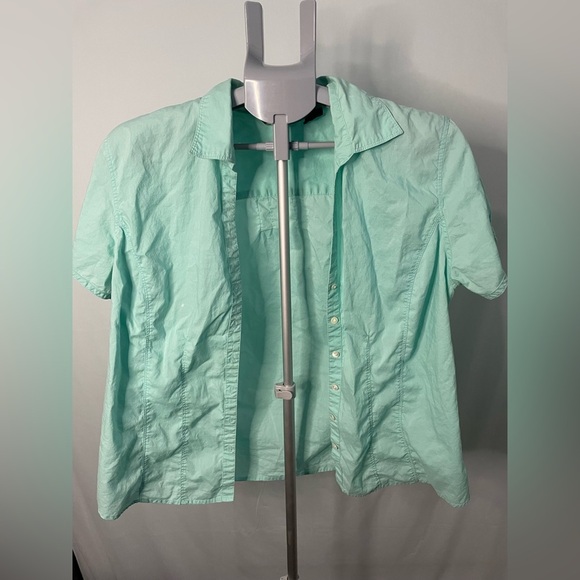 Eddie Bauer Tops - Eddie Bauer aqua button up size XL